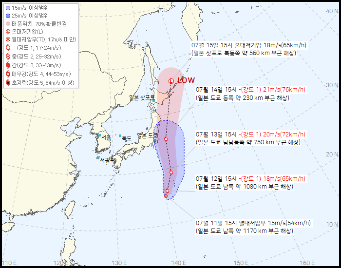 제 10호 열대저압부 발생 경로